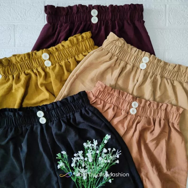 Celana Kulot Crinkle Kancing Anak Tanggung Usia 8-16 Tahun / Kulot Crinkle Anak / Celana Crinkle Ana