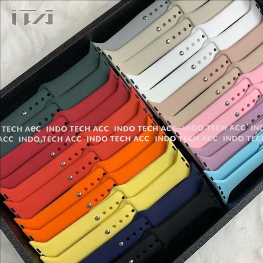 Tali Jam Apple Watch Ultra 8 7 6 5 4 3 2 1 SE Rubber SPORT Strap - TALI iWatch - BRACELET - STRAP SPORT BAND - GELANG iWatch - STRAP iWatch 49mm / 45mm / 44mm / 42mm / 41mm / 40mm / 38mm - Tali Jam iWatch Olahraga - Sport Strap