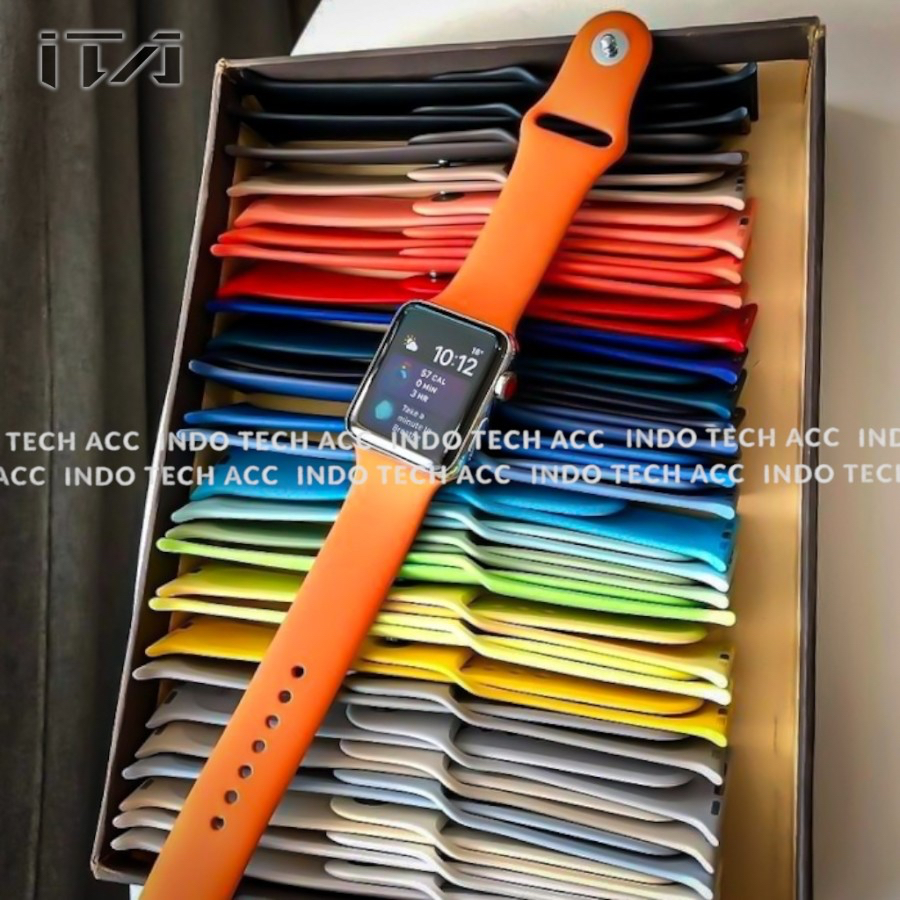 Tali Jam Apple Watch Ultra 8 7 6 5 4 3 2 1 SE Rubber SPORT Strap - TALI iWatch - BRACELET - STRAP SPORT BAND - GELANG iWatch - STRAP iWatch 49mm / 45mm / 44mm / 42mm / 41mm / 40mm / 38mm - Tali Jam iWatch Olahraga - Sport Strap