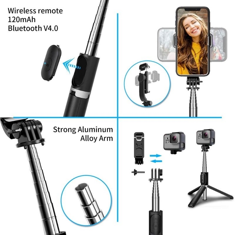 Tongsis Tripod 3in1 Remote Selfie Bluetooth S-03/Tongsis Bluetooth