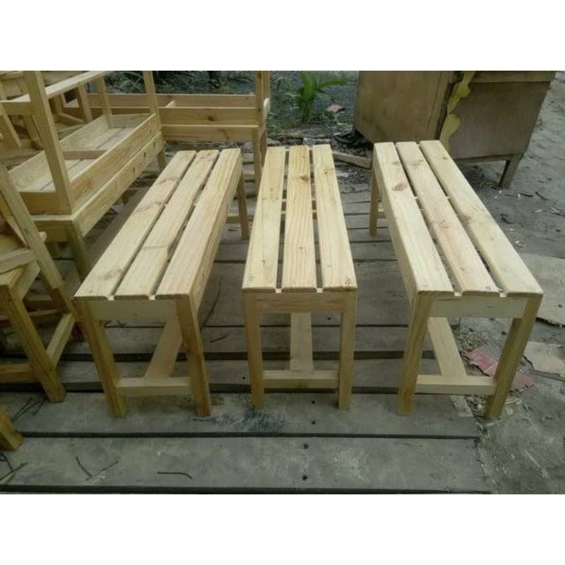kursi panjang 1m tinggi 45 cm lebar 30 bangku kayu