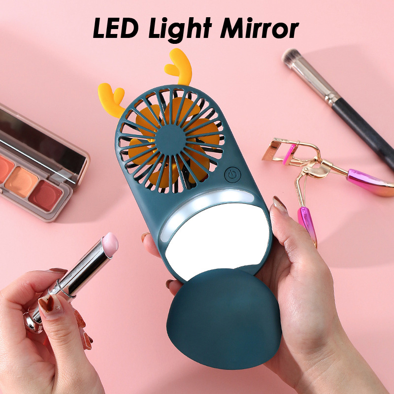 Portable Mini Fan Beauty Mirror Fan With Bracket USB Fan