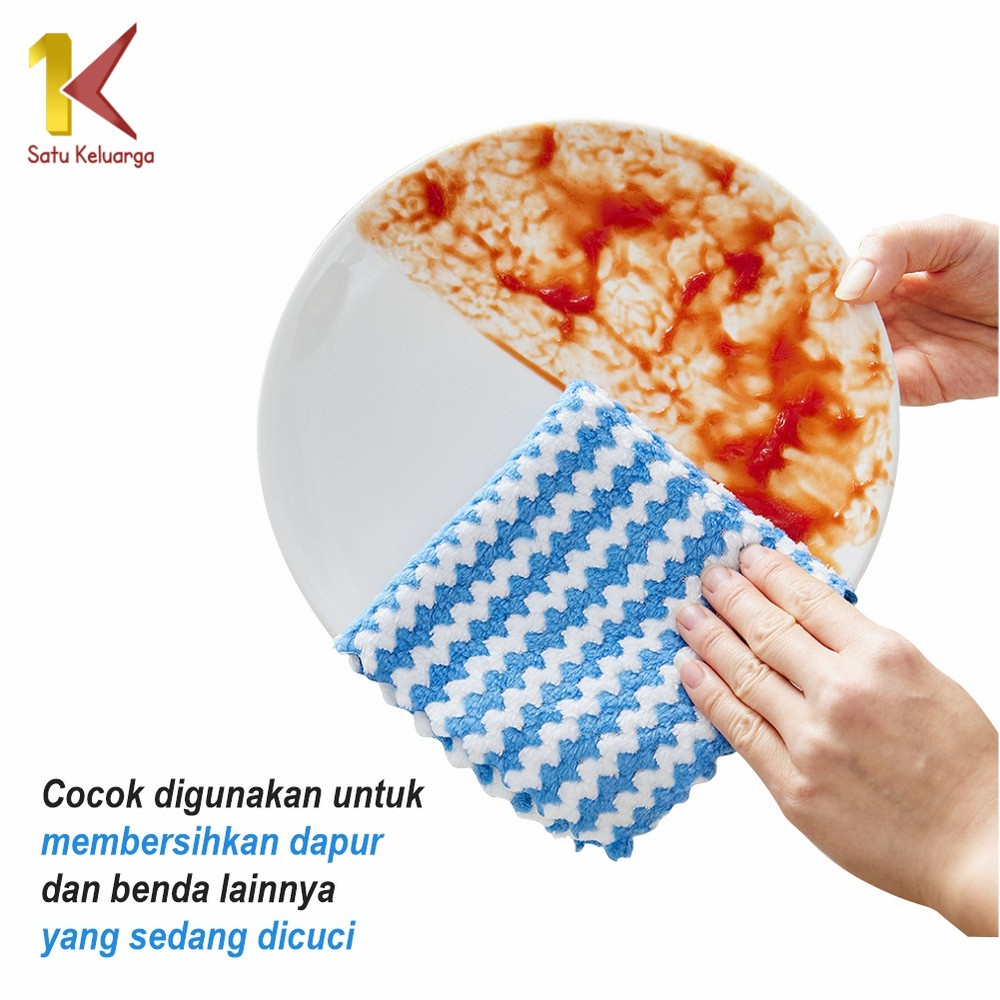 Kain Lap 30x30 Dapur Meja Piring Anti Minyak Tiga Teman - Lap Dapur Microfiber Serap Air