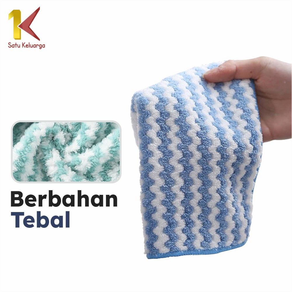 Kain Lap 30x30 Dapur Meja Piring Anti Minyak Tiga Teman - Lap Dapur Microfiber Serap Air