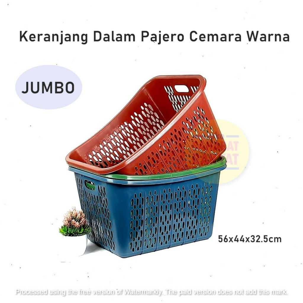 Kirim Instant/Sicepat Gokil/Shopee Express Keranjang Baju Jumbo/Keranjang Baki/Keranjang Dalam Pajero Hijau Buthek/ LP-313 Hitam &amp; Warna Cemara