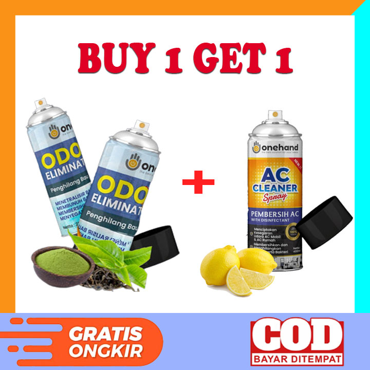 BUY 1 GET 1 - AC CLEANER SPRAY PEMBERSIH PENYEJUK PEWANGI AC MOBIL + DISINFEKTAN ODOR ELIMINATOR RUANGAN