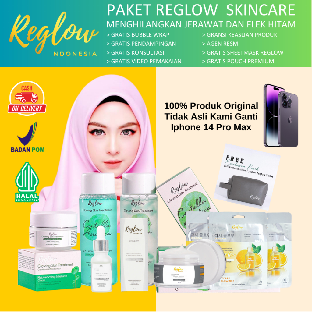 1 paket skincare reglow dokter shindy satu set lengkap perawatan wajah bpom aman ibu hamil dan menyu