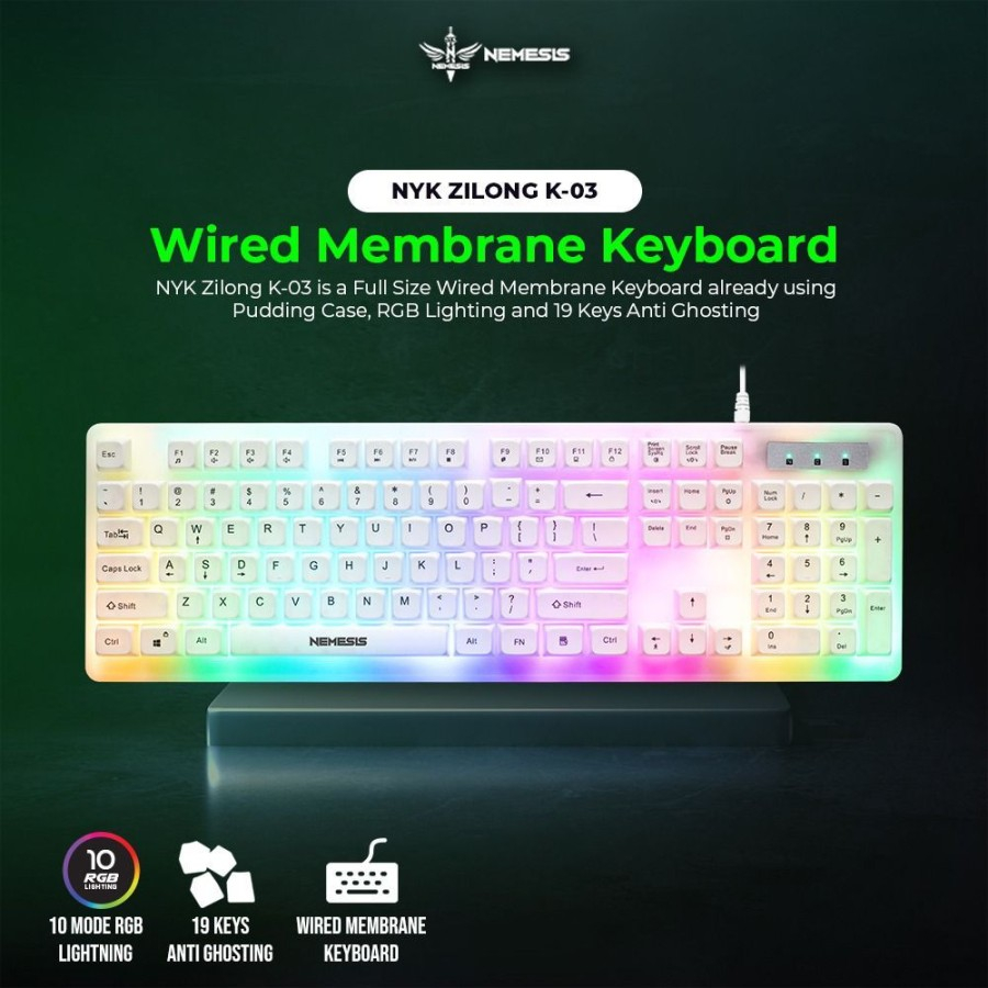 NYK Nemesis Zilong K03 / K-03 Fullsize Keyboard Membrane Wired