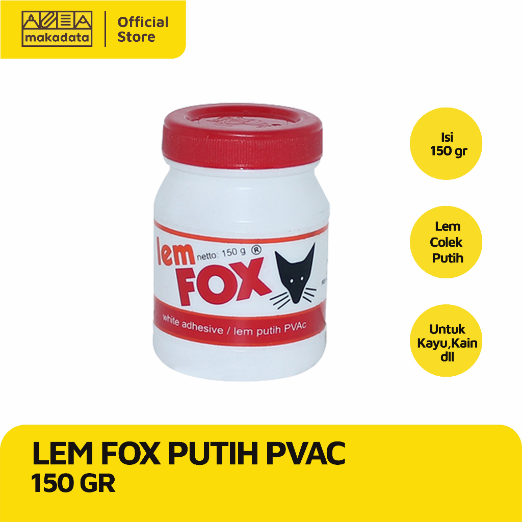 

LEM FOX PUTIH PVAC 150 GR MEDIUM MURAH