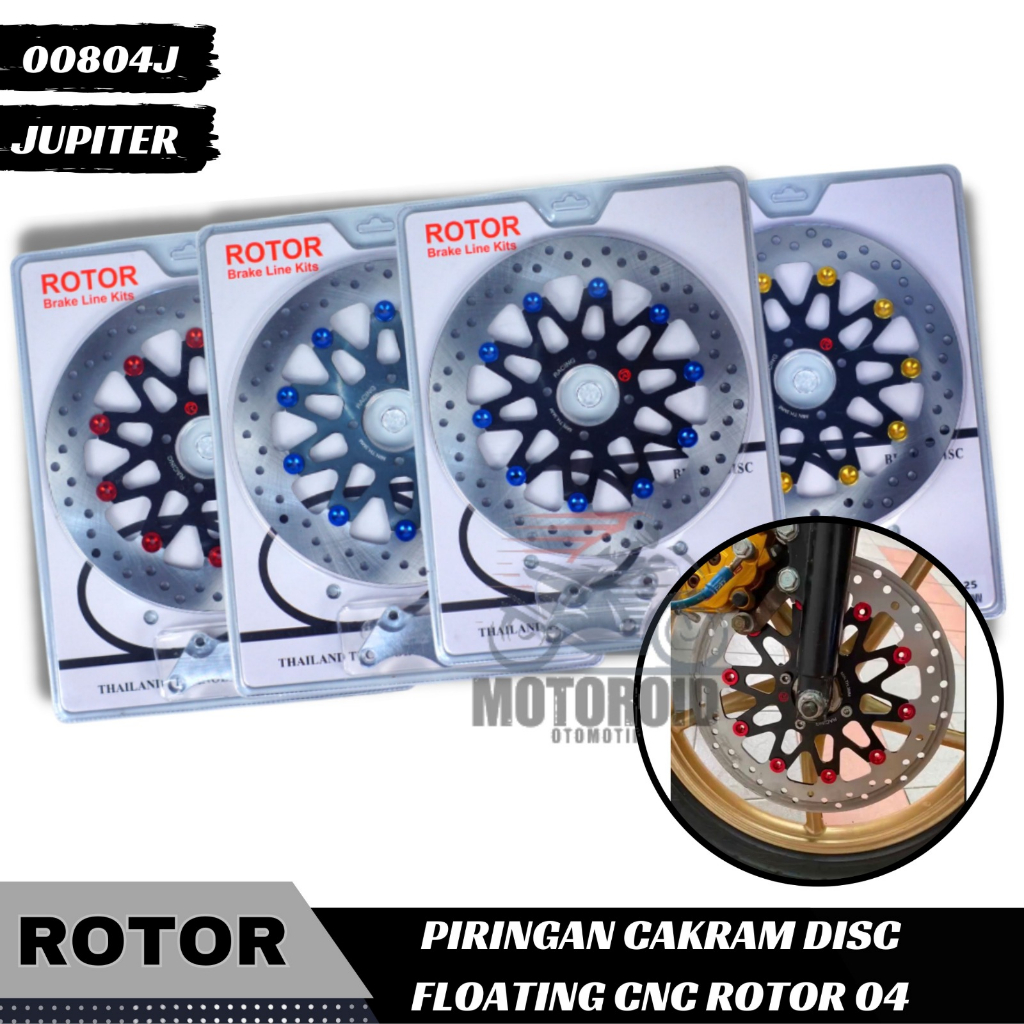 Piringan Rotor  Floating Full Cnc Model Bintang Black Jupiter