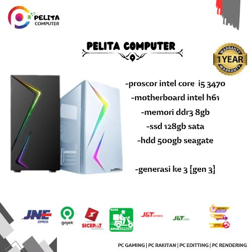 Pc core i5 3470 ddr 3 16gb ssd 128gb hdd 500gb compuper murah komputer rakitan