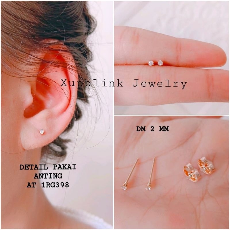 Anting Tusuk Titanium Anti Karat Naura Permata Satu