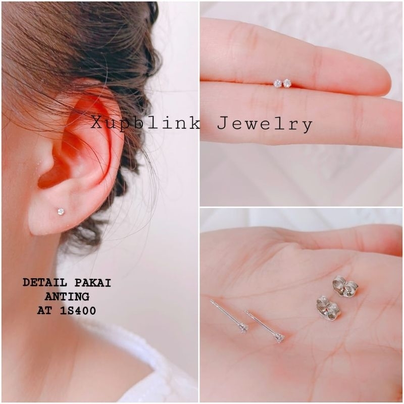 Anting Tusuk Titanium Anti Karat Naura Permata Satu