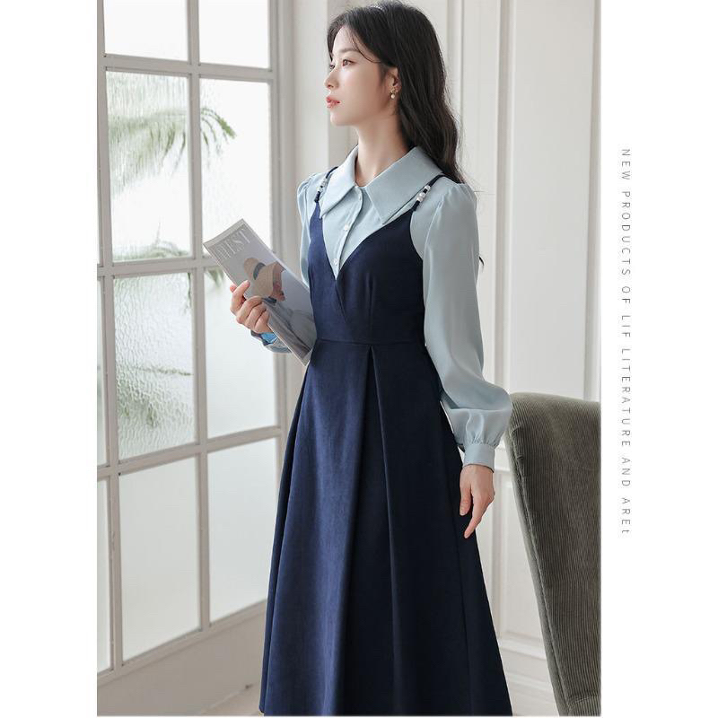 Dress A Line College Style TwoPiece Navy M495