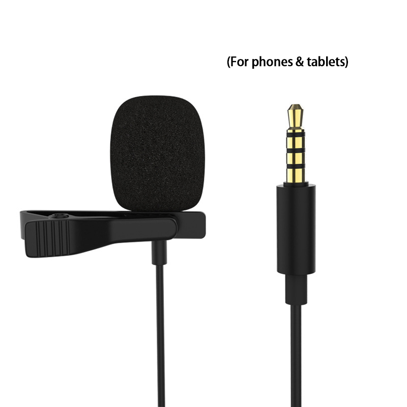 Microphone Clip On Mic Wired Lavalier Smartphone SLR 3.5mm - YS30 - Black