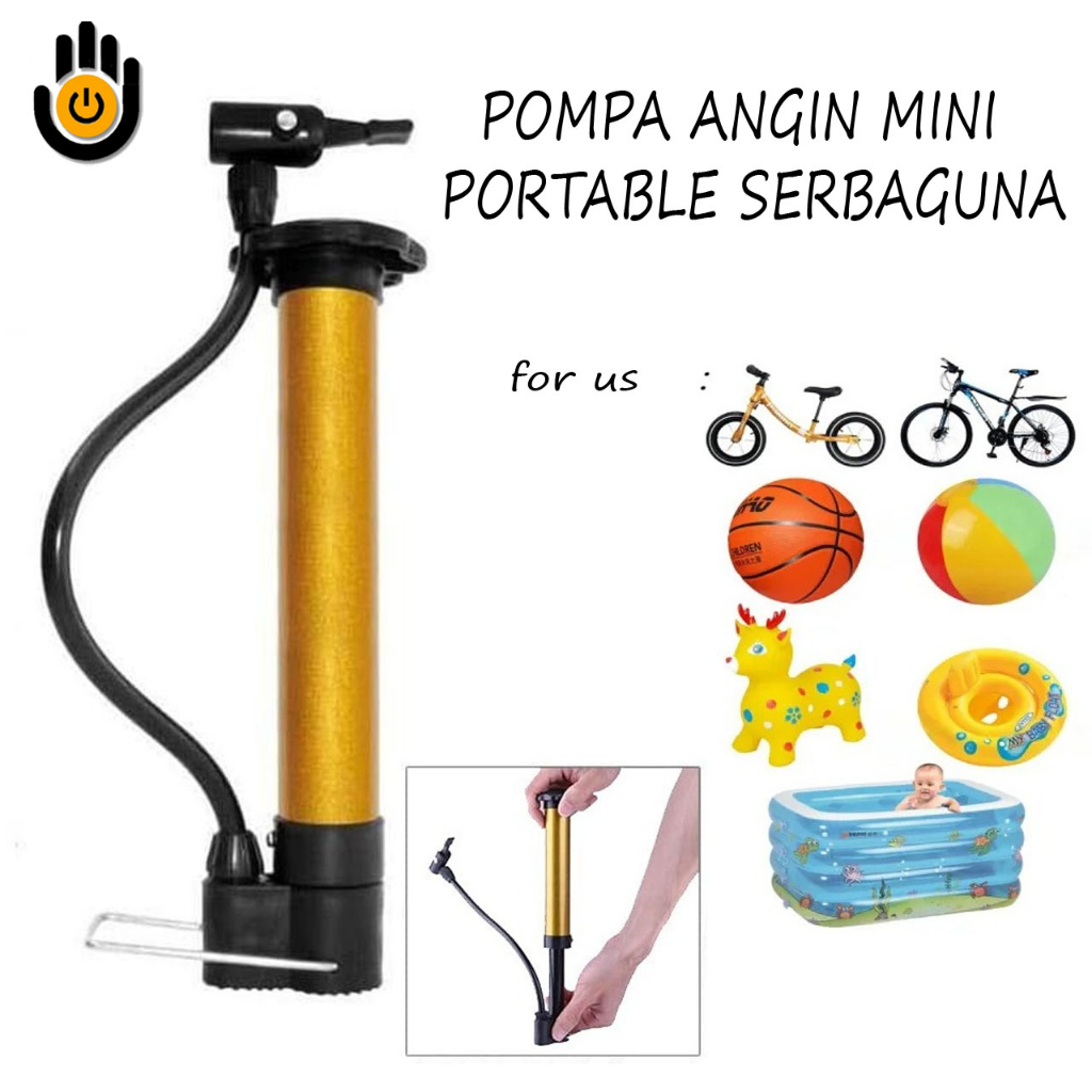 Pompa Mini pompa Angin Manual portable alat Pompa Ban Sepeda Motor Bola Balon serbaguna