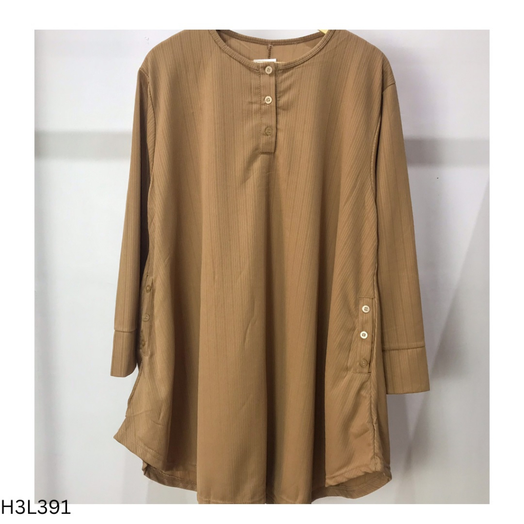 Blouse Wanita Jumbo Big Size LD 120cm Bahan Knit Kancing Depan Terbaru