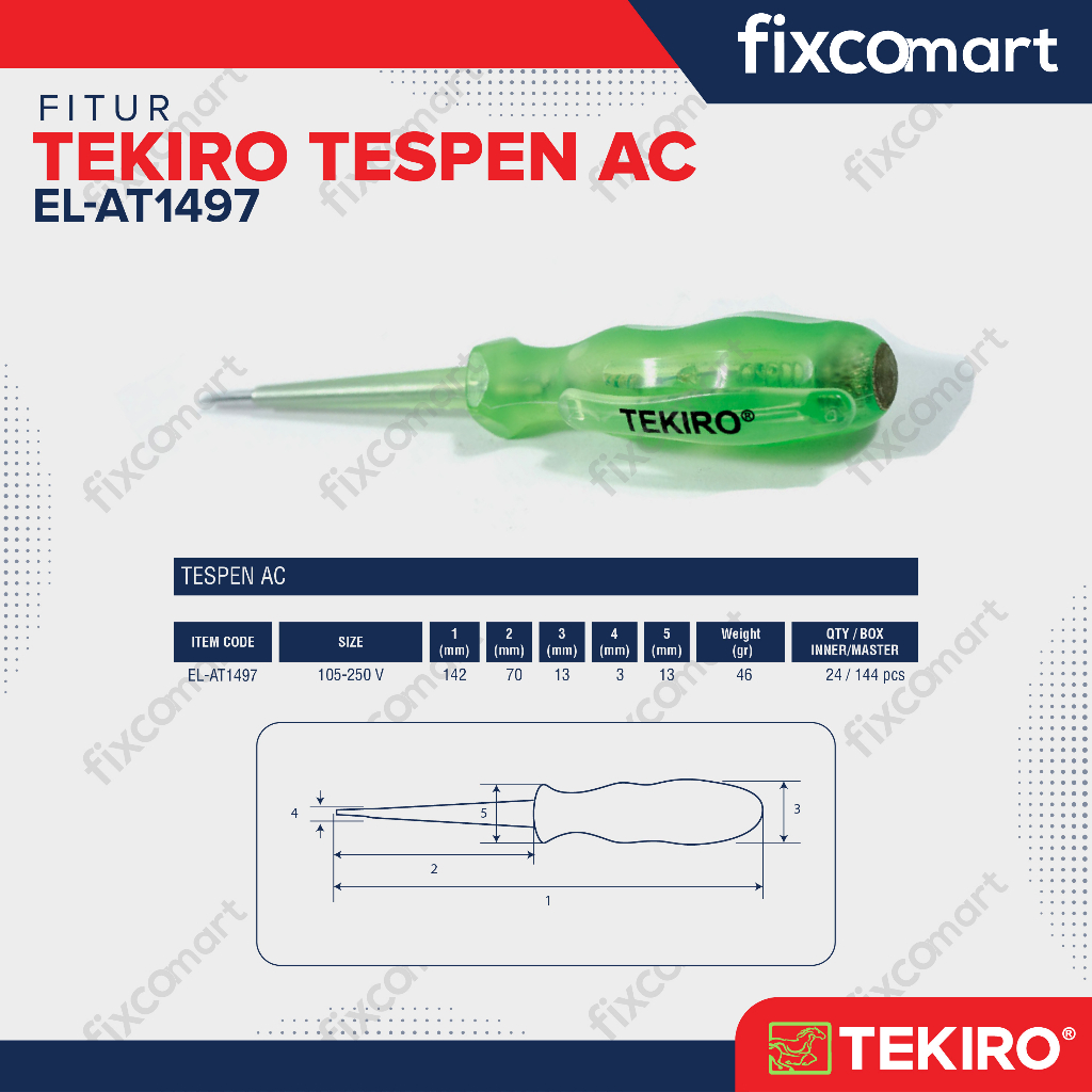 Tekiro Tespen AC / Obeng Tespen / Test Pen