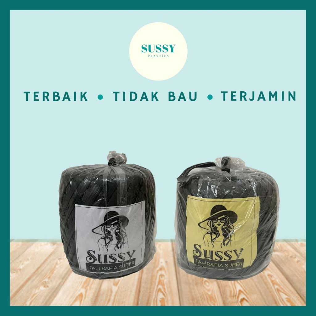 TALI RAFIA/TALI PLASTIK HITAM 600 GR 900 GR TEBAL KUAT