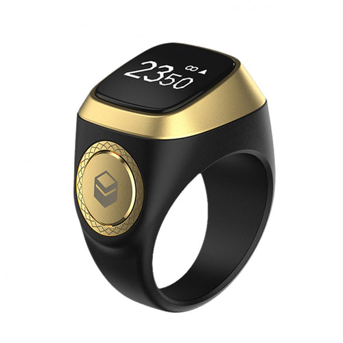 iQibla Cincin Tasbih Digital Dzikir Penanda Waktu Sholat OLED Display - F01 - Black