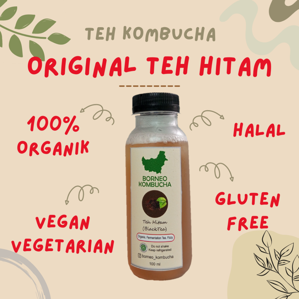 

BORNEO KOMBUCHA ORIGINAL TEH HITAM ORGANIK HALAL 100 mL
