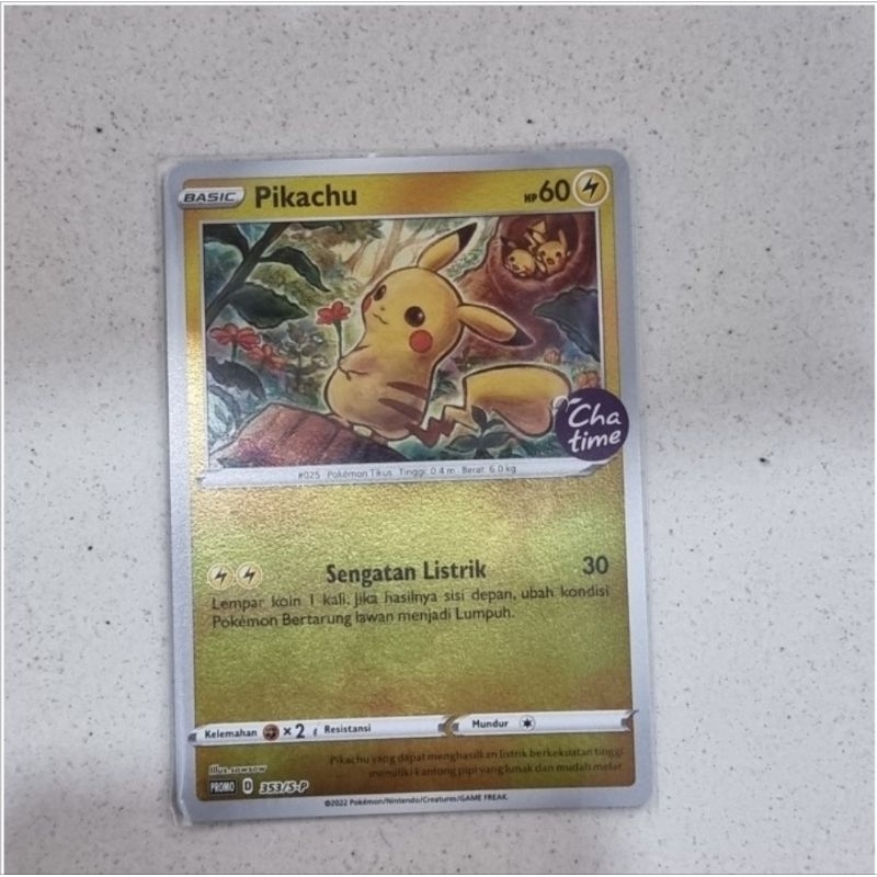 kartu pokemon /pikachu chatime / pokemon chatime