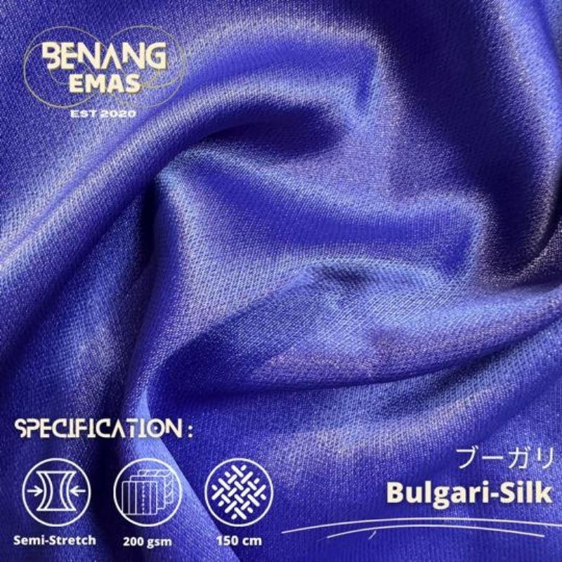 Kain Bulgari Silk Satin  Semi Stretch | Kain murah Export