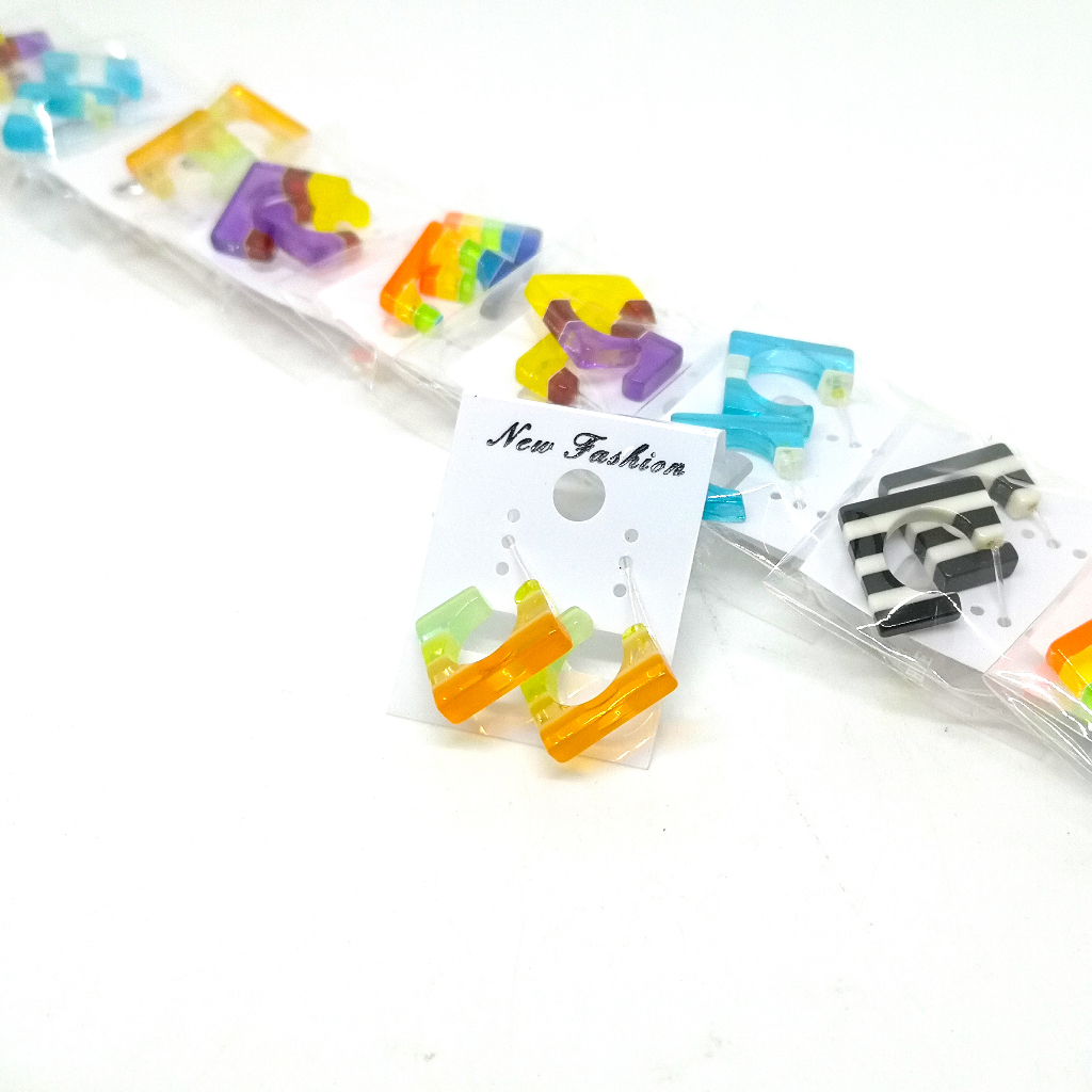 HARGA/12pasang, Anting Anak Anting Korea Plastik Anting Lusinan Murah