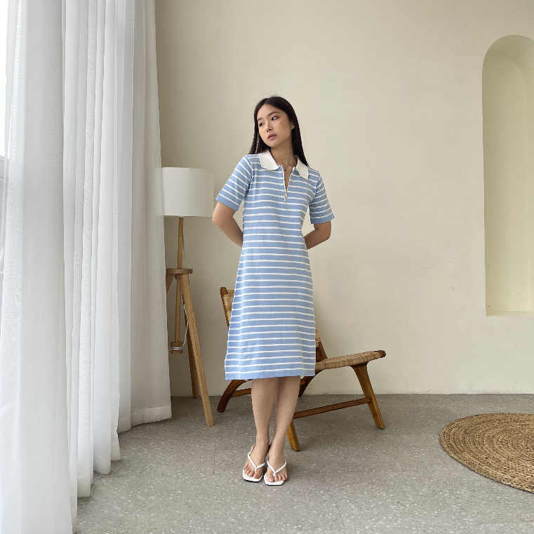 Tasha Knit Dress / Dress Rajut Wanita Style Korea / Casual Dress Premium / Polo Dress