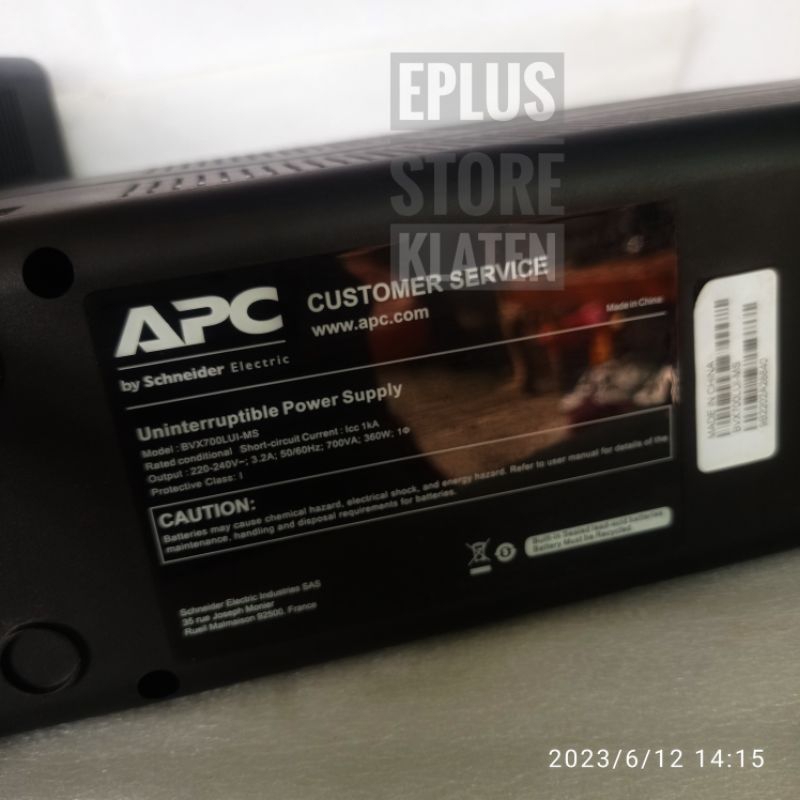 UPS APC Easy BVX 700VA 360W + Battery BVX700LUI-MS USB AVR - PS161