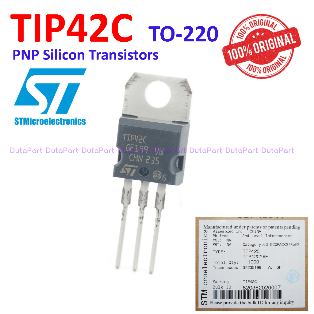 TIP42C TIP42 ORIGINAL STMicroelectronics ST PNP Transistor TIP 42