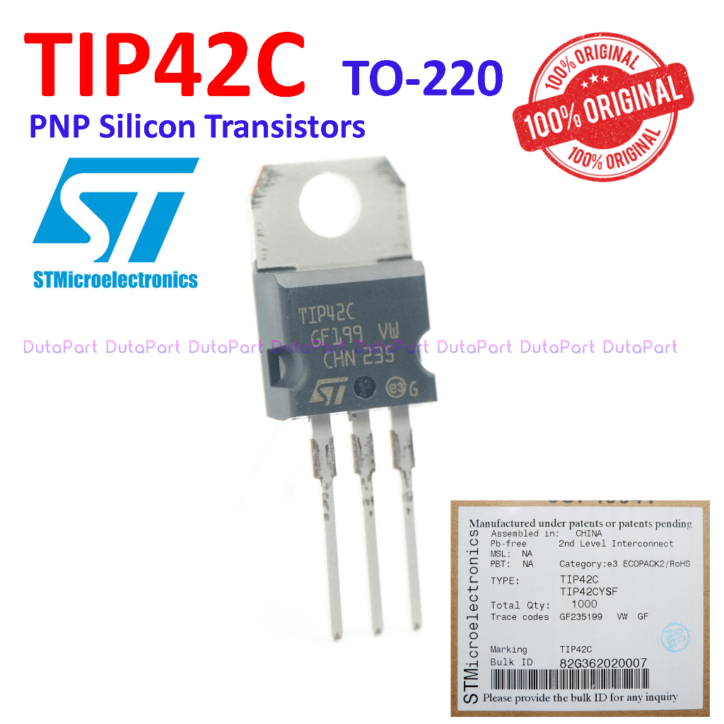 TIP42C TIP42 ORIGINAL STMicroelectronics ST PNP Transistor TIP 42