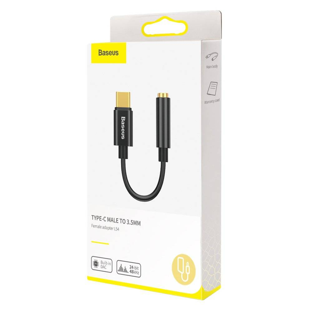 Baseus Kabel Konverter Audio Adaptor USB Type C to 3.5mm - CATL54-01 - Black