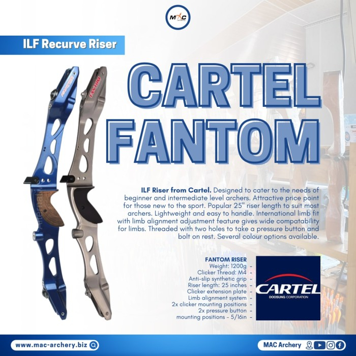 Cartel Fantom Riser Recurve ILF - Riser Busur Panahan - Riser Fantom