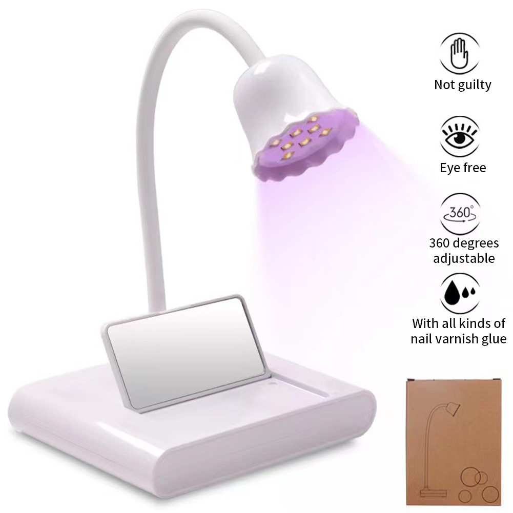 Lotus Nail 8Led UV Lamp 24 Watt Wireless Bentuk Lampu Pengering Kutek Polygel Nail Extension Pengering Kutek Gel