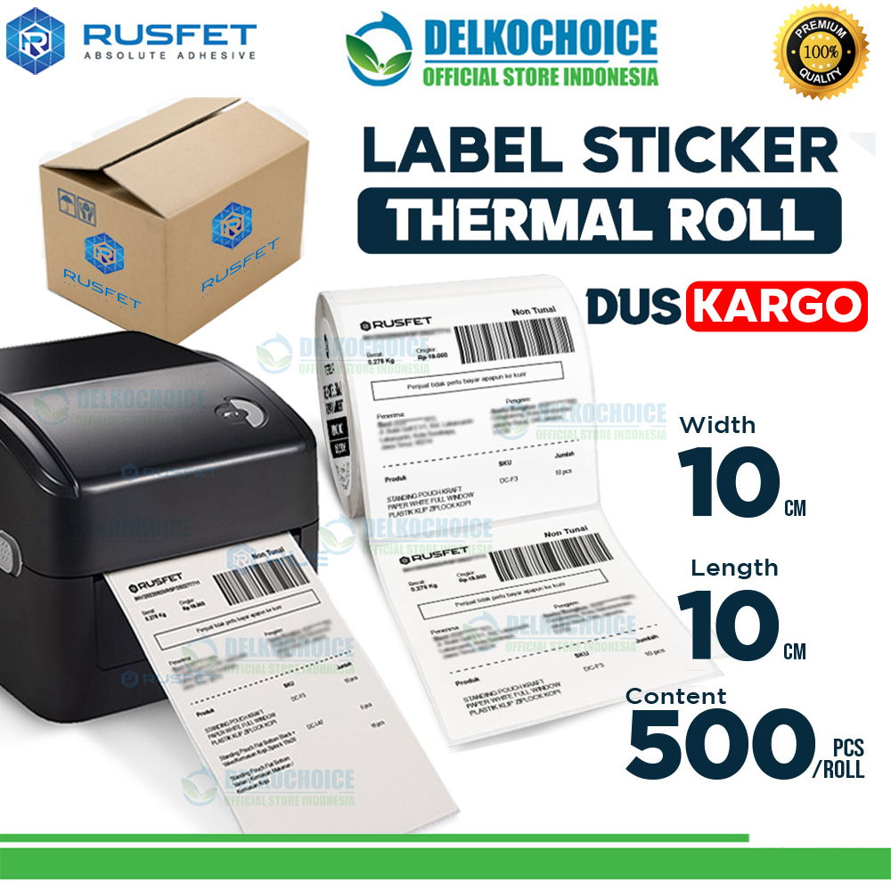 

Thermal Label Sticker Paper Roll Resi Barcode Online Shop RUSFET / DUS KARGO