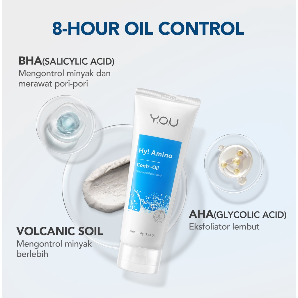 YOU Hy! Amino Facial Wash Series | Oil Control | Anti Acne | Brightening Original BPOM by Y.O.U