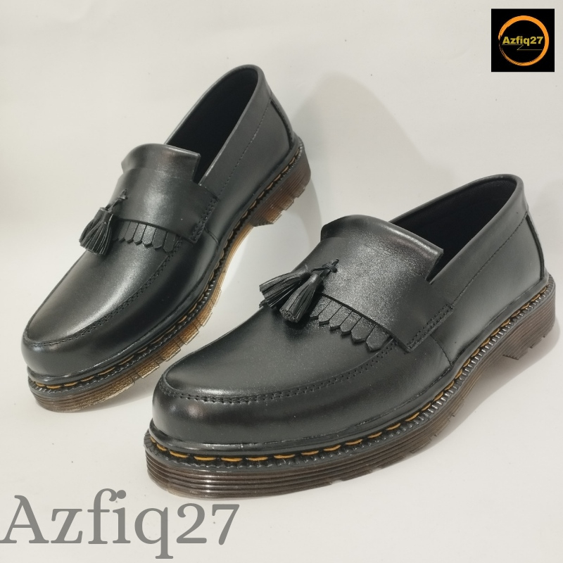 Sepatu Docmart Terbaru Formal Pantofel Casual Loafers Hitam Doff Kerja Kantor Kuliah Fashion Original Azfiq27 Doctmart Doff 01