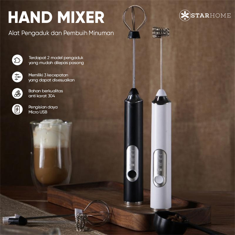 Hand Mixer Mini Elektrik Egg Beater Kocokan Telur Wireless Tanpa Kabel Pembuih Kopi Susu Whisker Coffee Foamer