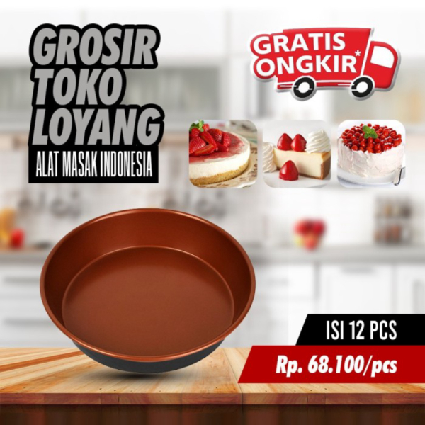 Jual GROSIR Loyang Kue Bundar Copper Black DAVC/Bolu Pandan/Bolu Coklat Limited