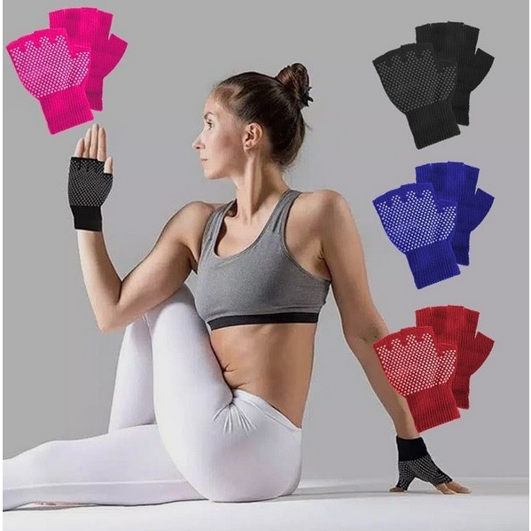 Sarung Tangan Yoga - Pilates Gel Anti Slip - Fitness Gym Gloves