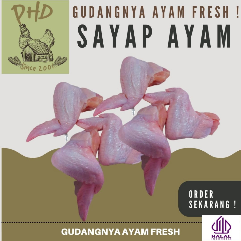 

AYAM PHD - CHIKEN WINGS - SAYAP AYAM - SEGAR - SUPLIER MURAH - BERKUALITAS - FRESH 1 KG