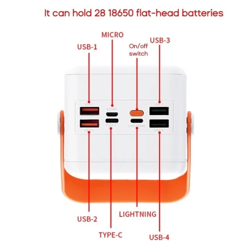 Power Bank casing isi daya USB ganda 21x18650 pengisian daya ponsel QC 3.0 PD20W DIY Shell 18650 pemegang baterai kotak pengisi daya