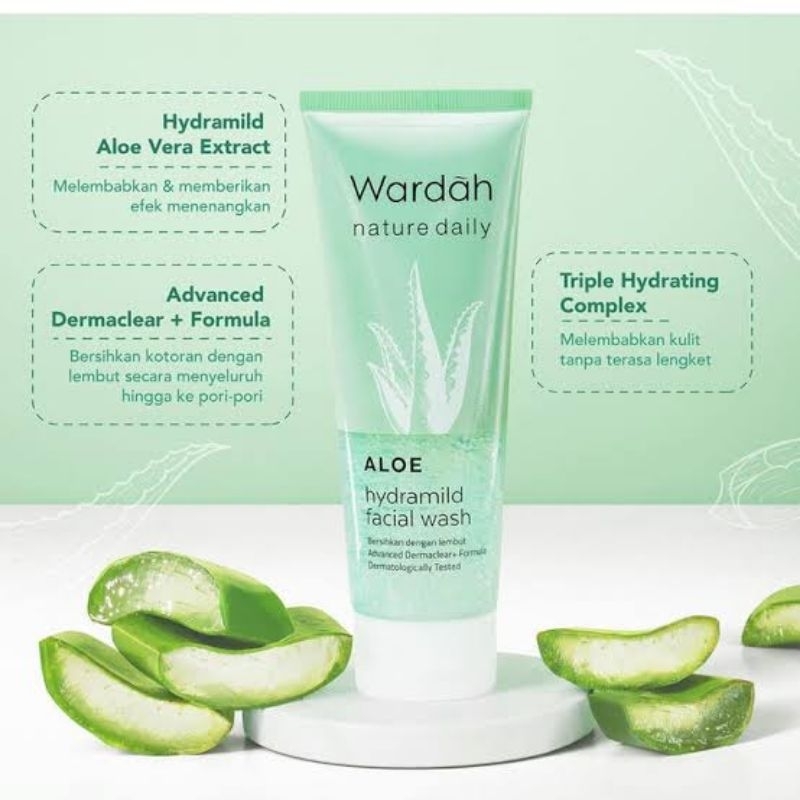 Wardah Aloe vera Facial wash 100ml / Sabun Cuci muka Wardah Aloe Vera