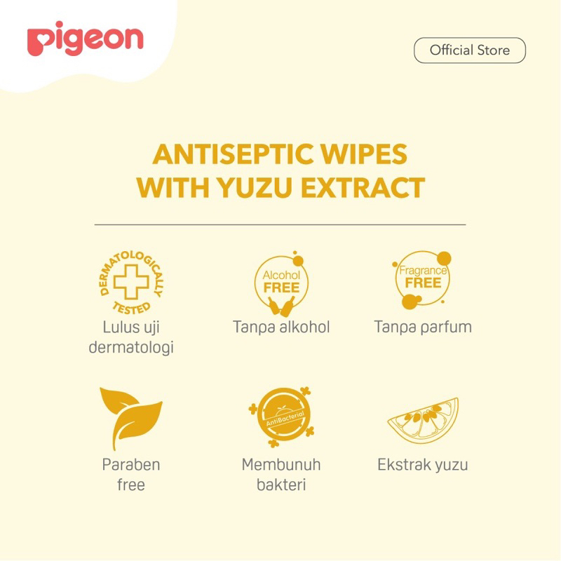 PIGEON Antiseptic Wipes Yuzu 50's