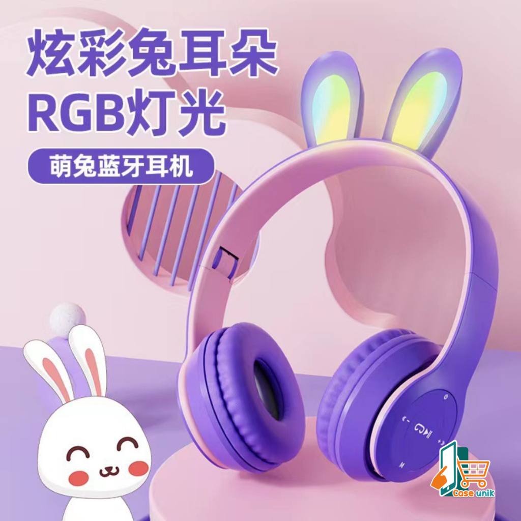 P47R CAT EARS HEADSET headphone Hf bando telinga kucing LED BANDO BLUETOOTH wireles RGB GAME HEADSET G-P47R LED WIRELESS super BASS CS5941