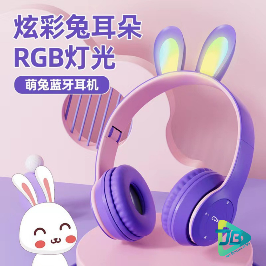 P47R CAT EARS HEADSET headphone Hf bando telinga kucing LED BANDO BLUETOOTH wireles RGB GAME HEADSET G-P47R LED WIRELESS super BASS JB8955