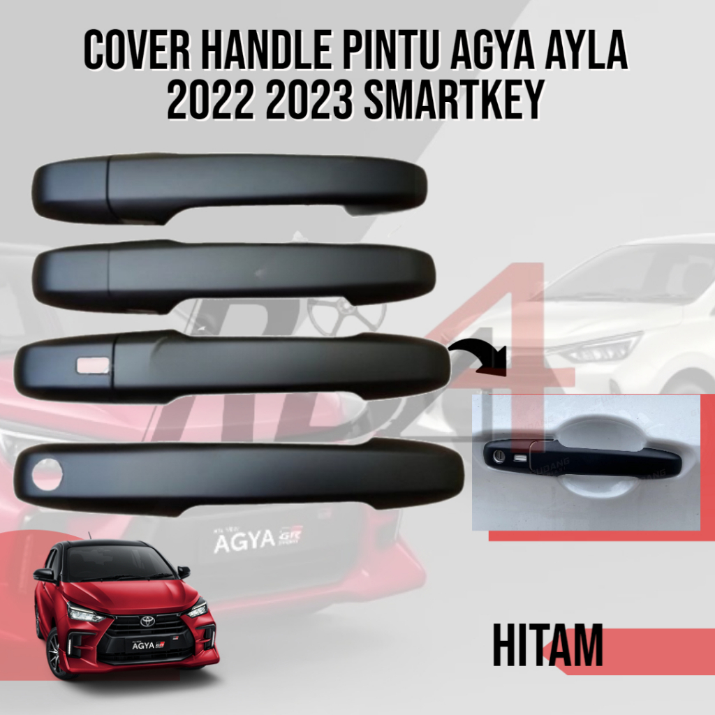 Paket Cover Handle Outer Pintu Tank Cover Mobil ALL NEW AGYA AYLA 2022 2023  2024 2025 GR SPORT Chrome Hitam Doff Carbon  Black