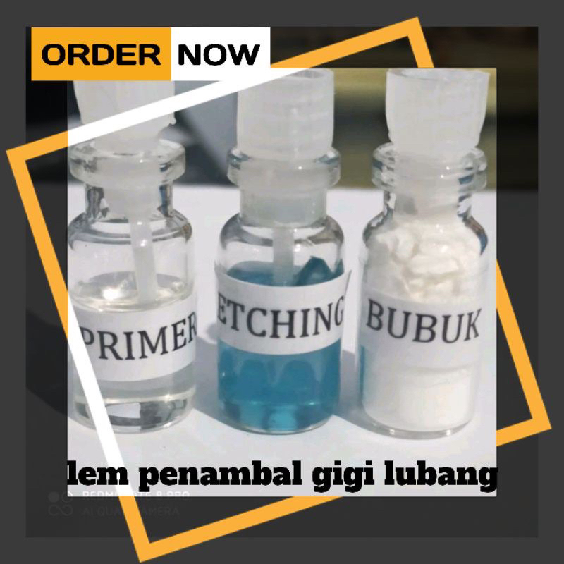 LEM BUBUK GIC KEMASAN KECIL LEM DAN ETCHING PAKET HEMAT LEM GIGI PALSU PATAH