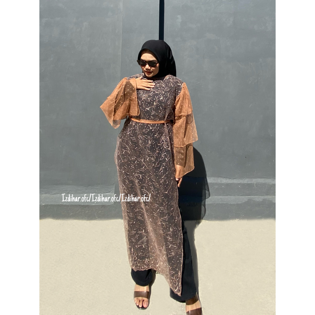 Lula Outer - outer lace / outer tile / outer panjang / outer brukat / outer tile kondangan / outer brokat kondangan / outer kondangan / Outer Swing Kekinian / Outer Size Besar / Outer Jumbo / Outfit Kondangan Hijab Kekinan